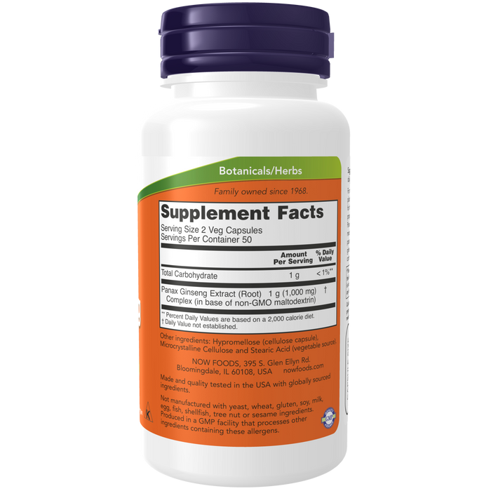 Extracto de Panax Ginseng 1000mg (100 veg caps)