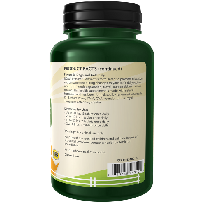 Relaxant for pets (Dogs and Cats) 90 Chews/ Pet Relaxant