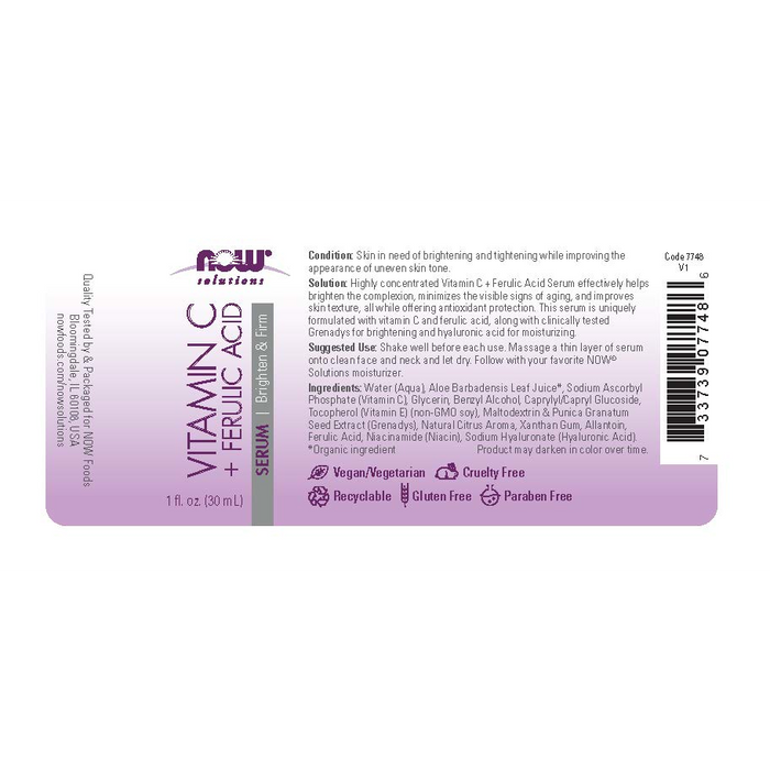 Suero Reafirmante y Aclarante con Vitamina C y Acido Ferulico (1 fl oz 30 ml)