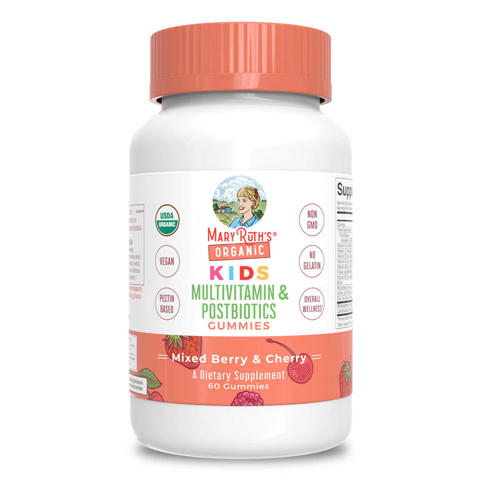Multivitaminico Organico + Postbioticas para Niños (60 gomitas), Mary Ruth´s