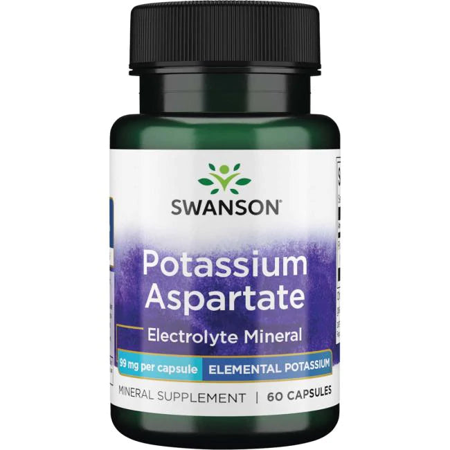 Aspartato de Potasio 99 mg (60 caps), Swanson