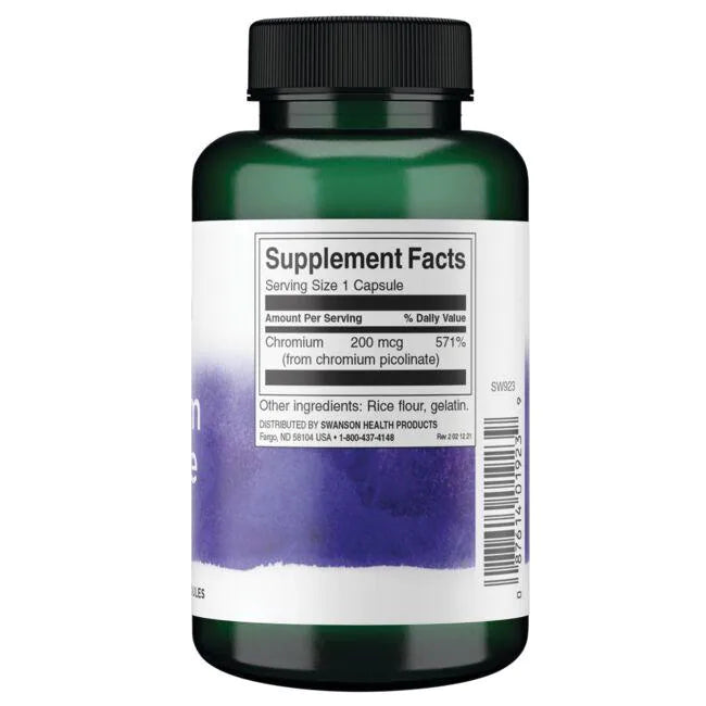 Picolinato De Cromo 200 mcg (200 caps), Swanson
