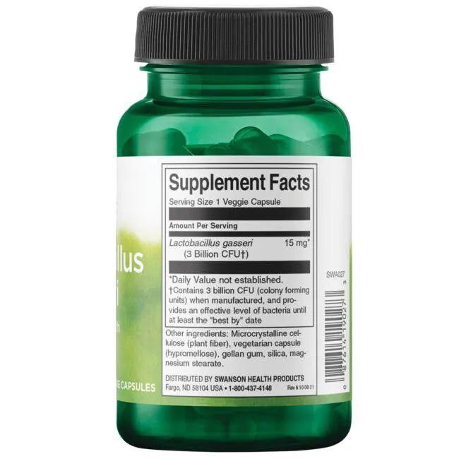 Probiótico Lactobacillus Gasseri 15 mg 3 Billion CFU (60 veg caps), Swanson