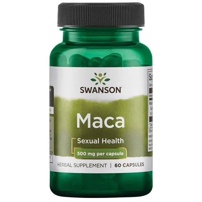 Maca 500 mg para la Energía, Vitalidad y el Sistema Inmune (60 cápsulas) | Swanson