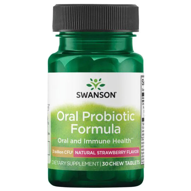 Formula Probiotico Oral Sabor Fresa Natural (30 tabs masticables), Swanson