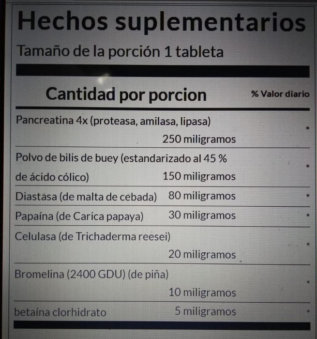 Enzimas Digestivas (90 tabs) , Swanson