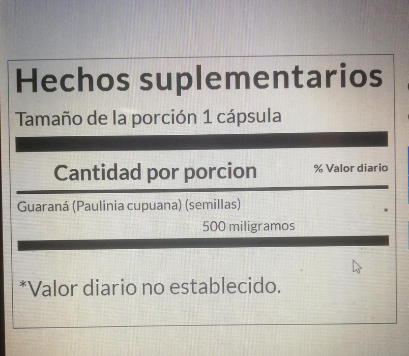 Guarana 500 mg (100 caps), Swanson