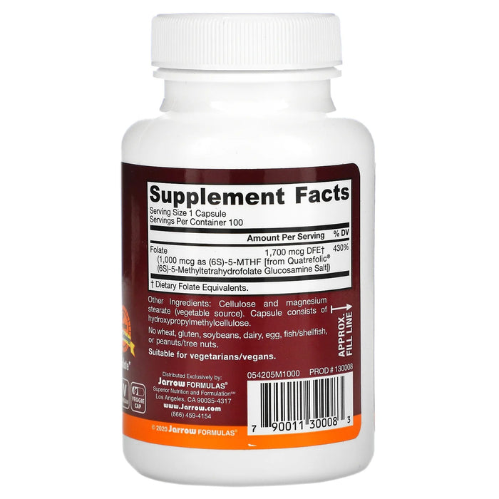 Metilfolato 1000 mcg (100 Veg Caps), Jarrow