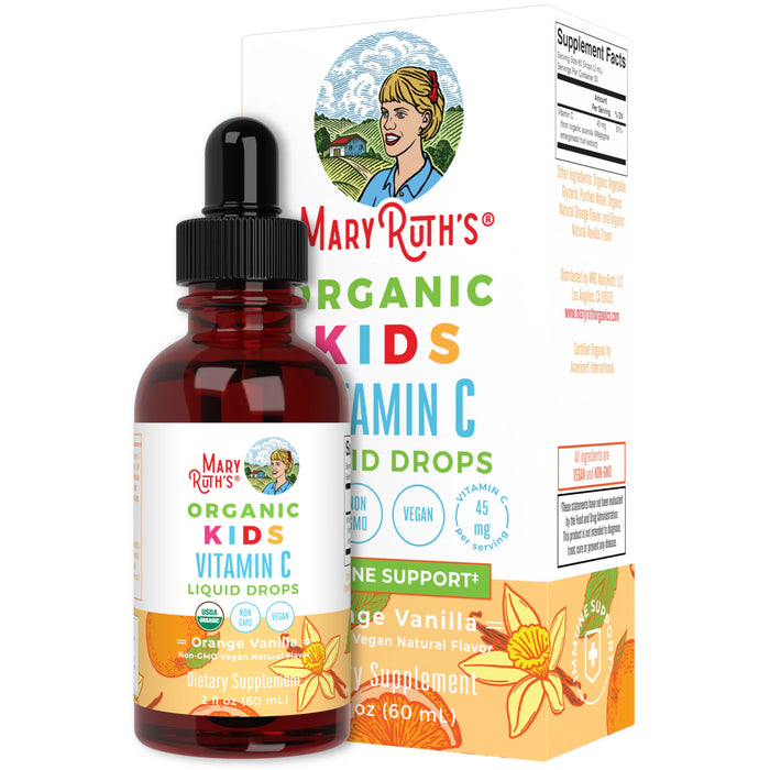 Vitamina C para Niños Sabor Naranja y Vainilla, Liquido 60 ml (2 fl oz), Mary Ruth's