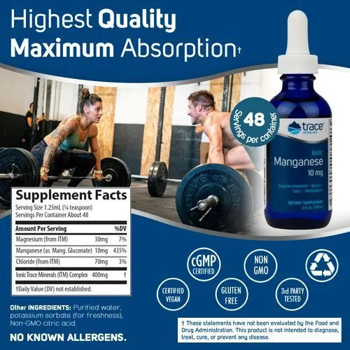 Manganeso Ionico 10 mg (2 fl oz/59ml), Trace Minerals