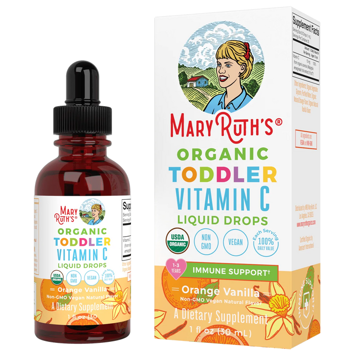 Vitamina C Organica para Niños Sabor Naranja, Liquida (1 fl oz 30 ml), Mary Ruth's