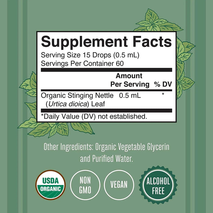 Hoja de Ortiga Organica, Liquido (1 fl oz 30ml), Mary Ruth´s