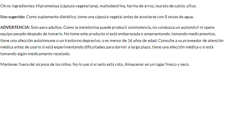 GABA y Melatonina para Dormir Mejor (60 cápsulas vegetales) | Swanson