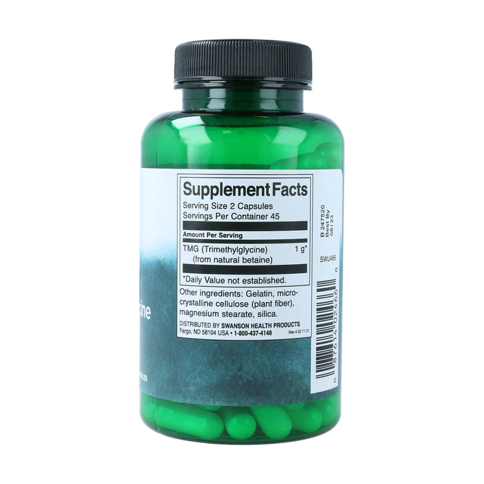 Swanson TMG (trimethylglycine), 500 mg 90 capsules Betaine Liver Health